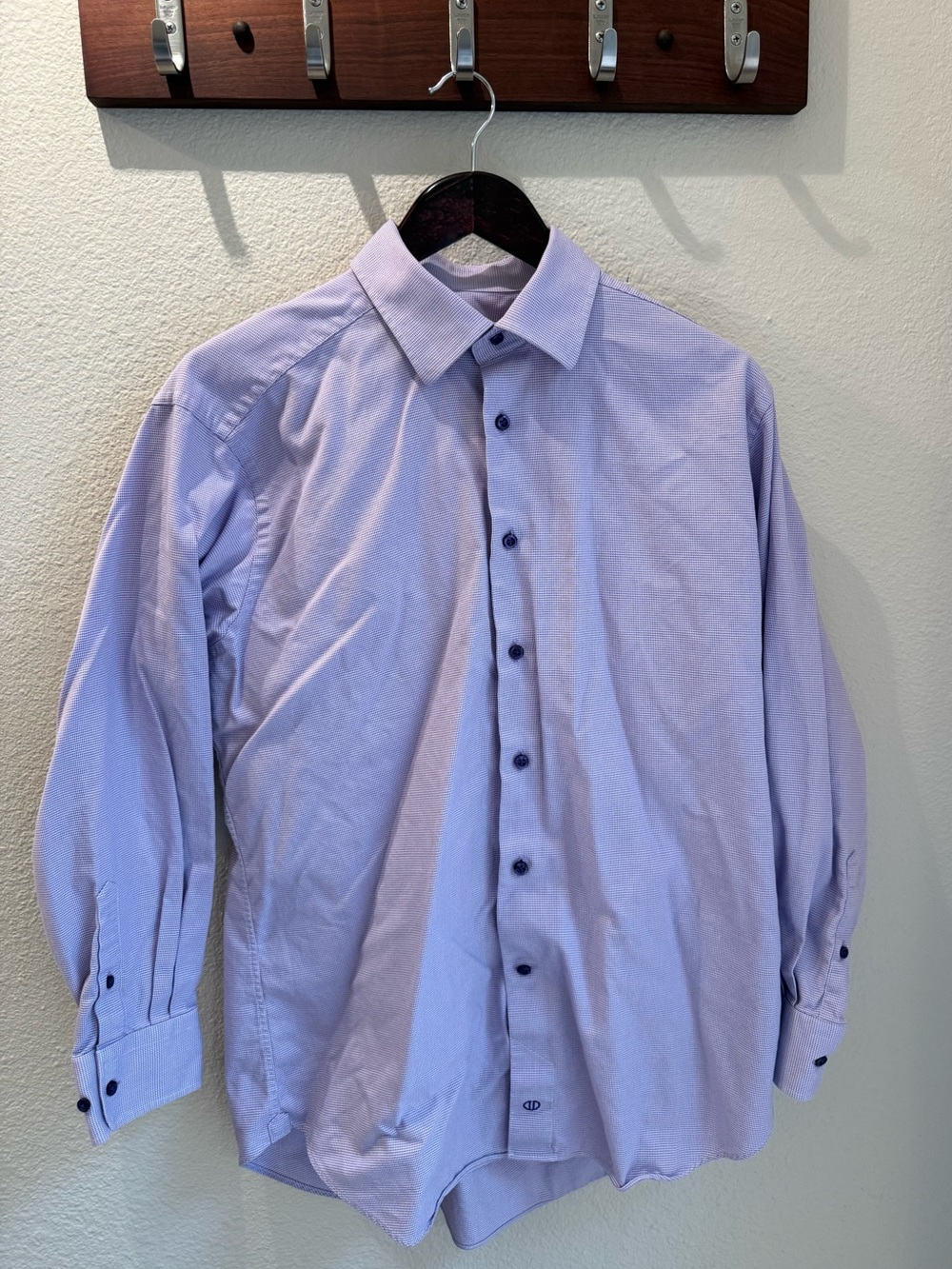 David Donahue Lavender purple Dress Shirt with Purple contrasting Buttons